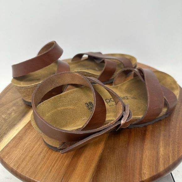 Birkenstock Papillio "Lola" Leather Ankle Strap -Women- Size 38- Brown Leather. - Picture 9 of 10